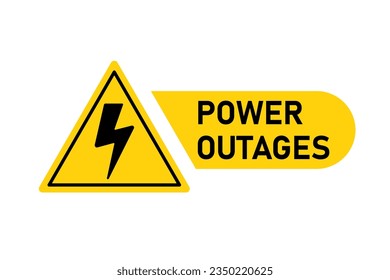 Power Outages sign icon. Clipart image isolated on white background