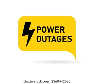 Power Outages speech bubble icon. Clipart image isolated on white background