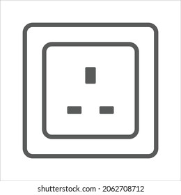 Power Outlet Electronic Devices Simple Line Vector Icon