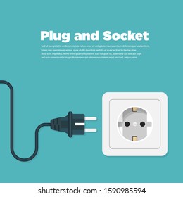 Power outlet flat icon. Vector illustration