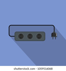 Power outlet icon. Flat illustration of power outlet vector icon for web