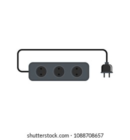 Power outlet icon. Flat illustration of power outlet vector icon for web