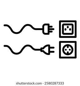 Power Outlet icon line vector illustration