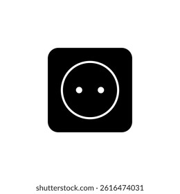 Power Outlet Icon in minimalist solid monochrome color 
