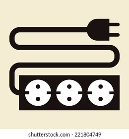 Power outlet icon on light background