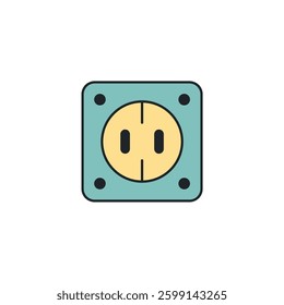 Power Outlet icon symbol vector illustration isolated on white background