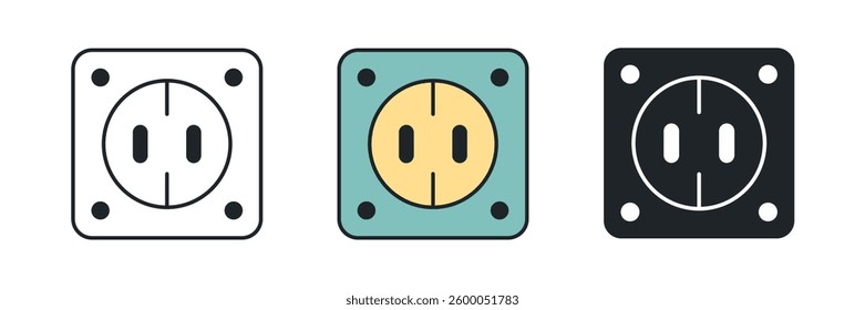 Power Outlet icon symbol vector illustration isolated on white background