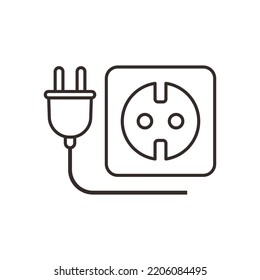 Power Outlet Icon Vector Outline Style