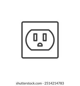 Power Outlet line icon. linear style sign for mobile concept and web design. Standard power outlet outline vector icon. Symbol, logo illustration. Vector graphics