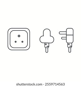 power outlet plug indian type d Vector