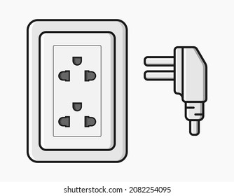 power outlet plug modern thai type o vector flat illustration