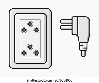 power outlet plug thai type o vector flat illustration