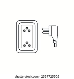 power outlet plug thai type Vector