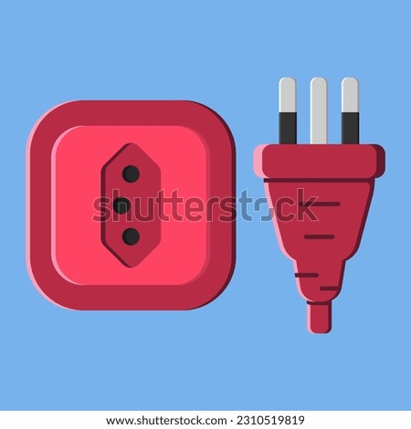 power outlet plug type n vector flat illustration