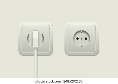 power outlet and plug vector illustration
