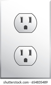 Power outlet in style used in the USA in vector format
