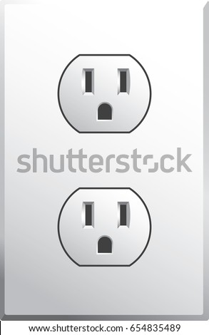 Power outlet in style used in the USA in vector format