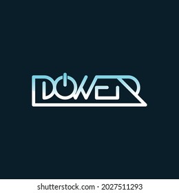 Power Outline Typography Logo Design