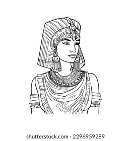 Poder de los faraones con nuestra impresionante ilustración del cuerpo superior Cleopatra