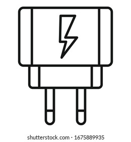 Power phone charger icon. Outline power phone charger vector icon for web design isolated on white background