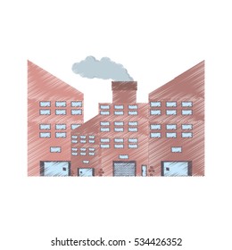 power plant building with chimney vector illustration eps 10