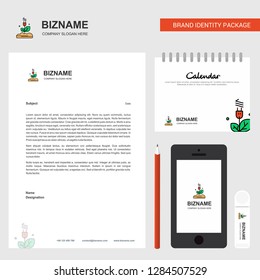 Power plant Business Letterhead, Calendar 2019 and Mobile app design vector template