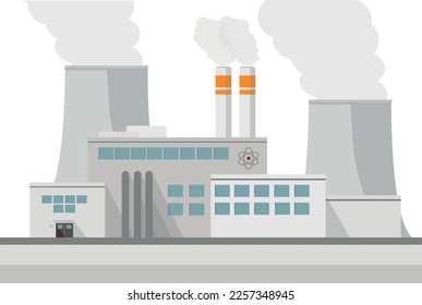 power plant coal atomic nuclear or factory in the city environmental pollution smoke