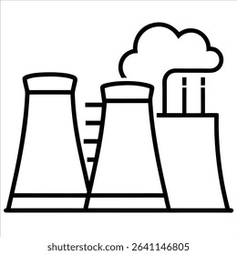 Power plant concept drawn in continuous line style ideal for environmental awareness campaigns industrial design projects energy visuals and creative eco vector art