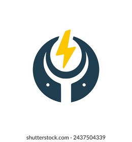 power plant energy logo vector illustration template design