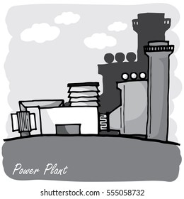 power plant engineering cute vector