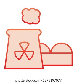 Power plant flat icon. Nuclear plant red icons in trendy flat style. Industrial factory gradient style design, designed for web and app. Eps 10