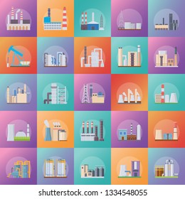 Power Plant Flat Icons 