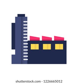 Power plant flat vector icon.