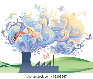 Power Plant with graphic elements