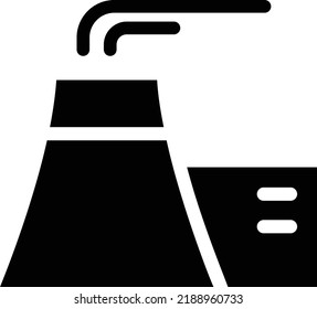 Power Plant Icon With Glyph Style, Renewable Energy Sign And Symbol Isolated On White Background
