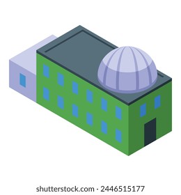 Power plant icon isometric vector. Energy station. Reactor building