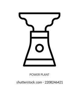 power plant icon. Line Art Style Design Isolated On White Background