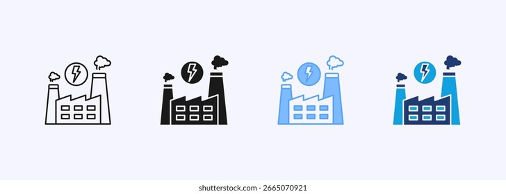 Power Plant Icon Set Multiple Style Collection