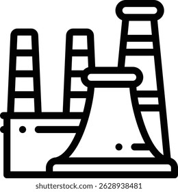 power plant icon. Thin Linear Style Design Isolated On White Background