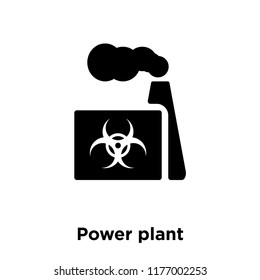 Power plant icon vector isolated on white background, logo concept of Power plant sign on transparent background, filled black symbol