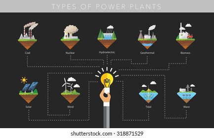 Power plant icon vector symbol set on black