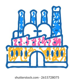 power plant infrastructure doodle icon sketch vector. power plant infrastructure sign. isolated symbol illustration