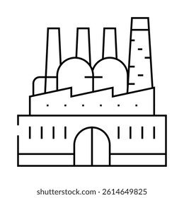 power plant infrastructure line icon vector. power plant infrastructure sign. isolated contour symbol black illustration
