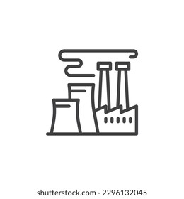 Power plant line icon. linear style sign for mobile concept and web design. Nuclear power plant outline vector icon. Symbol, logo illustration. Vector graphics