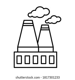 

power plant  Line Style vector icon which can easily modify or edit
