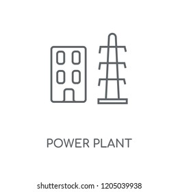 Power plant linear icon. Power plant concept stroke symbol design. Thin graphic elements vector illustration, outline pattern on a white background, eps 10.