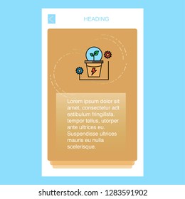 Power plant mobile vertical banner design design. Vector