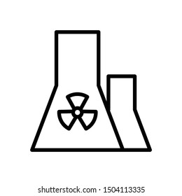 Power Plant Nuclear Chimney Design, Biohazard Vector Icon