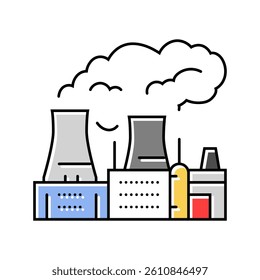 power plant nuclear energy color icon vector. power plant nuclear energy sign. isolated symbol illustration