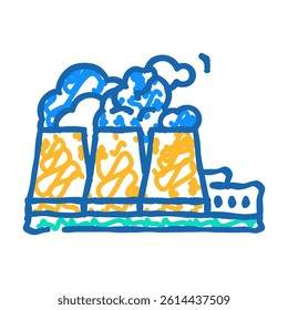power plant nuclear energy doodle icon sketch vector. power plant nuclear energy sign. isolated symbol illustration
